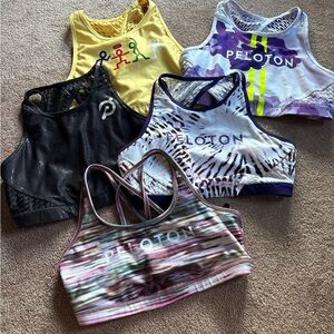 Peloton WITH set of 5 sports bras medium VGUC